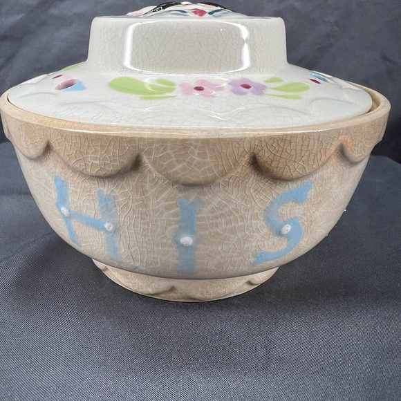 Vintage Enesco Japan His Lidded Vanity Jar - Picture 2 of 7